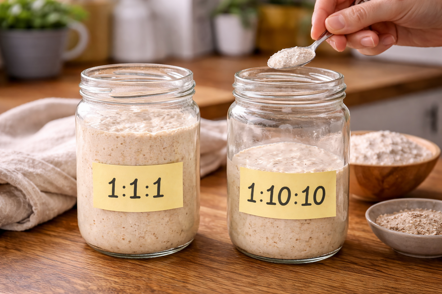 zuurdesemstarter ratio voeren