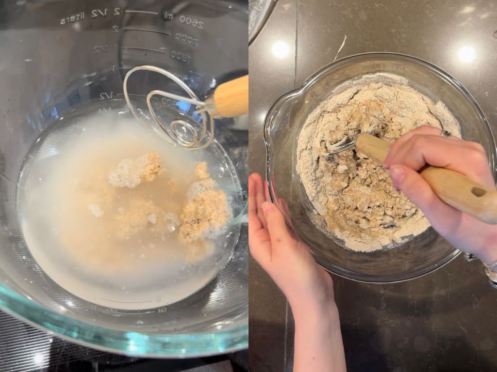 deense deeggarde gebruiken om deeg te mixen voor zuurdesembrood