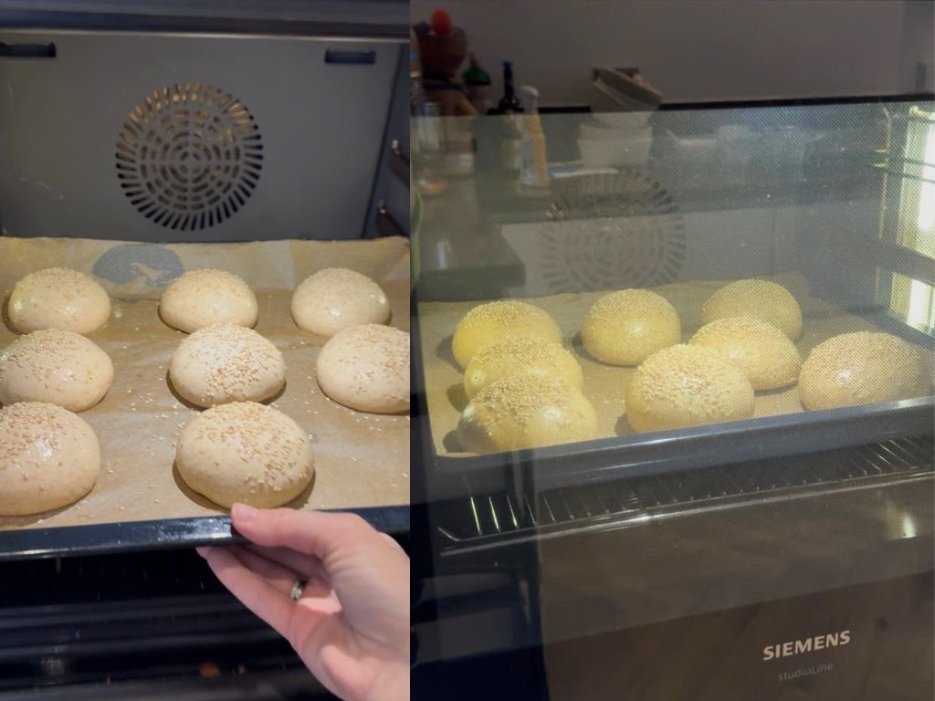 hamburgerbroodjes_met_sesam_in_oven hamburgerbroodjes met sesam in de oven