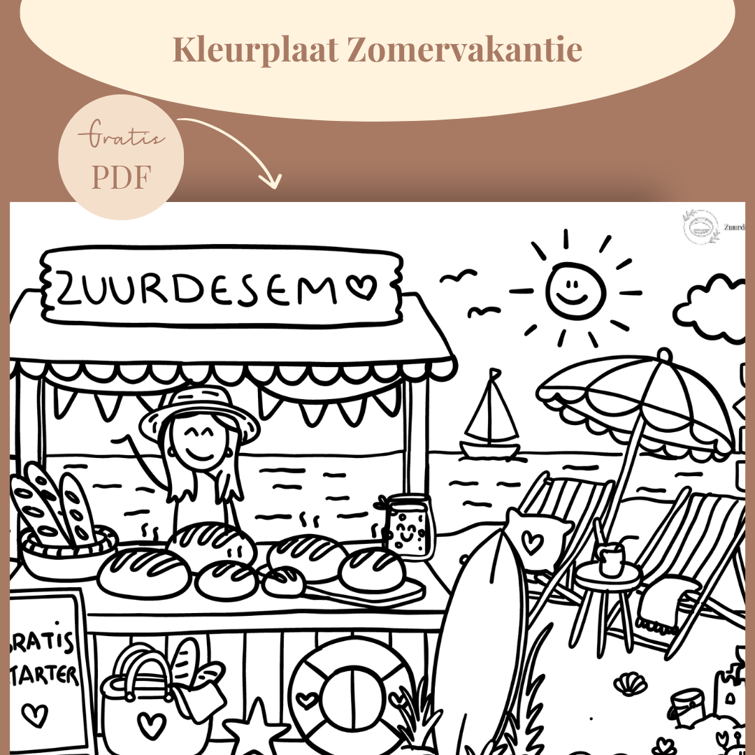 kleurplaat zuurdesem zomervakantie
